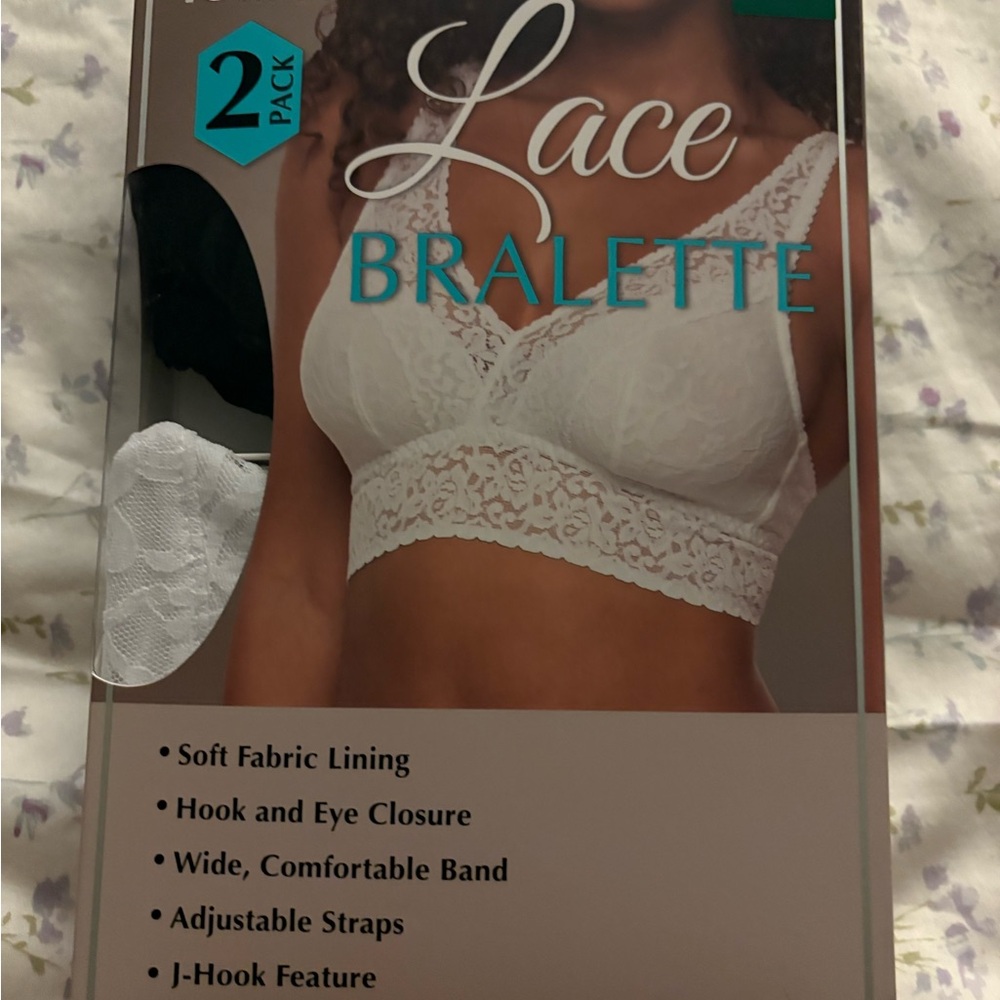 Felina Lace Bralette 2-Pack - Black and White